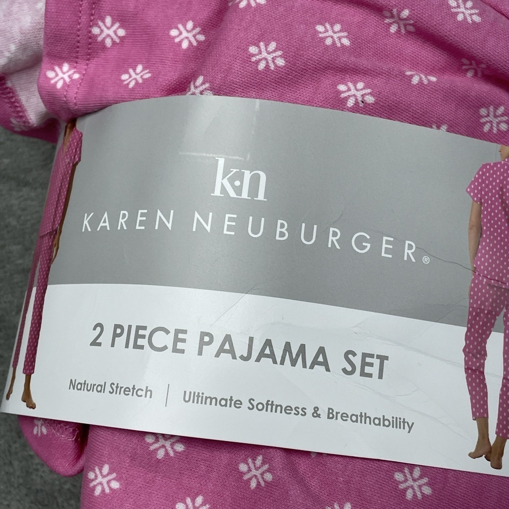 Karen Neuburger Women's XS Pajama Set Pink Cotton Blend d1231 - Picture 2 of 5